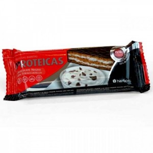 Barrita proteica de chocolate negro y stracciatella