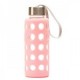 BOTELLA BOROSILICATO FUNDA SILICONA 300 Ml. - ROSA