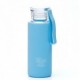 BOTELLA BOROSILICATO FUNDA SILICONA 330 Ml. - AZUL