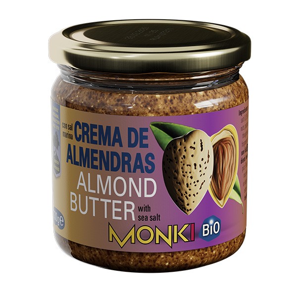 Crema de almendras tostadas con sal bio 330gr.