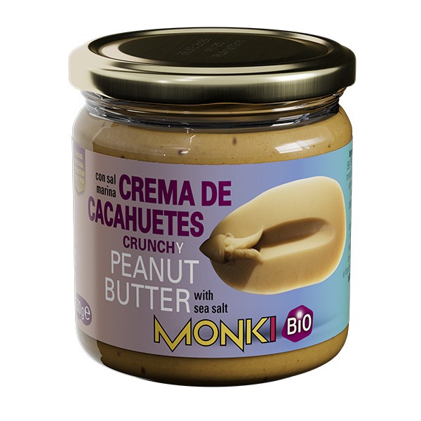 Crema de cacahuetes crujientes bio con sal 330 gr.