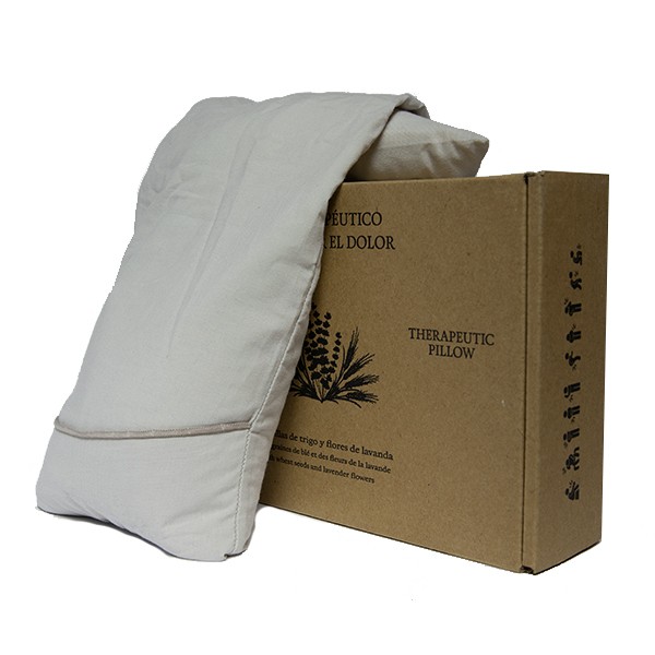 Cojín terapéutico de semillas y flores de lavanda - Gris