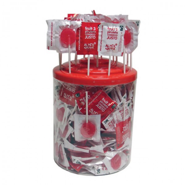 Piruletas de cereza bio sin gluten 200 unidades