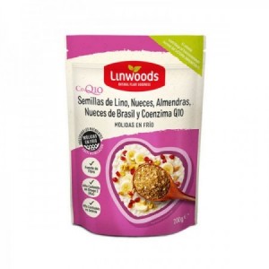 SEMILLAS MOLIDAS DE LINO NUECES ALMENDRAS Y NUECES BRASIL CON CoQ10 200 Grs.