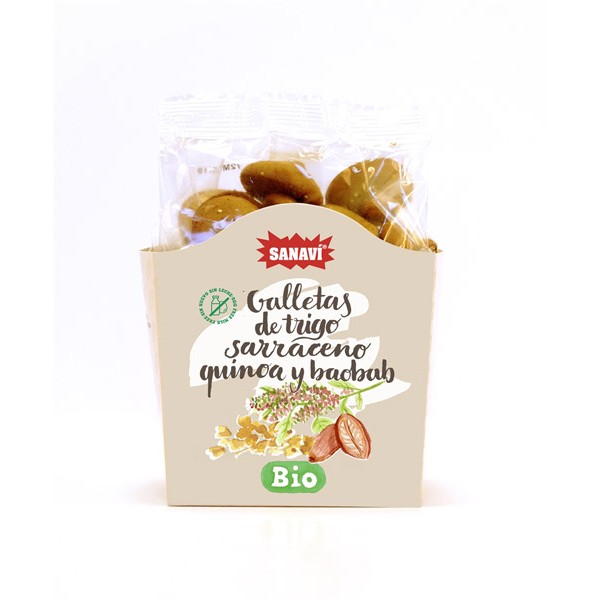 BIO  GALLETAS SARRACENO QUINOA Y BAOBAB 200 Grs.