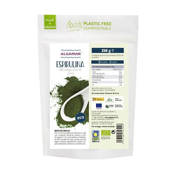 Alga espirulina bio 250g.