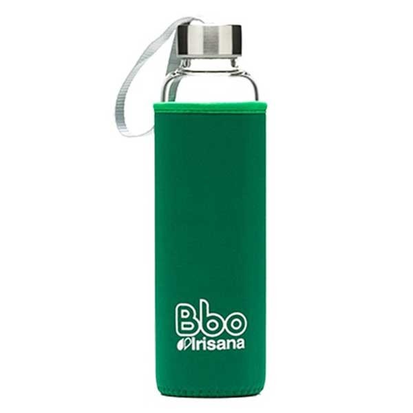 Botella de borosilicato con funda de neopreno verde 550ml