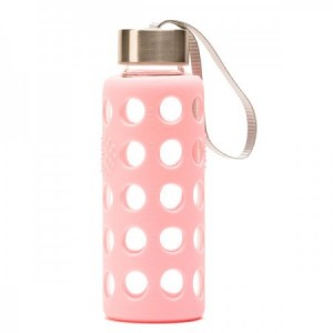 BOTELLA BOROSILICATO FUNDA SILICONA 300 Ml. - ROSA