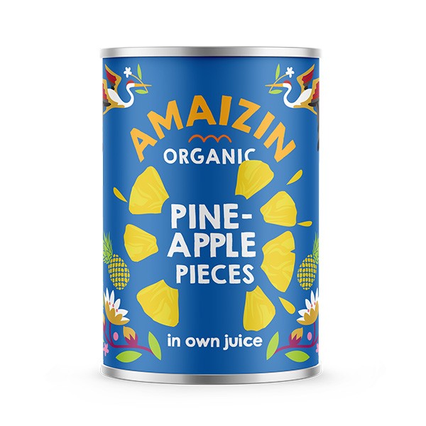 Aros de piña en su jugo bio 400 g.