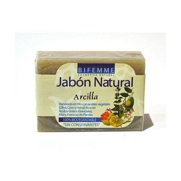 Pastilla de jabón natural de arcilla 100g