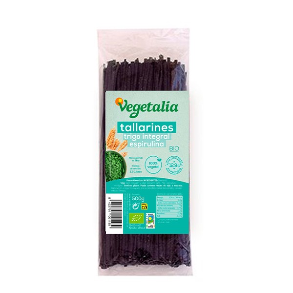 Tallarines de trigo integral a la espirulina Bio 500 gr