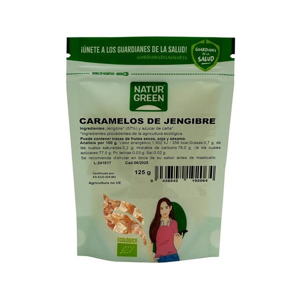 Caramelos de jengibre bio 125 gr