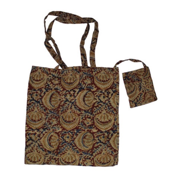 ALTERNATIVA-BOLSA ALGODON KALAMKARI NATIVA 40x40 Cm. INDIA
