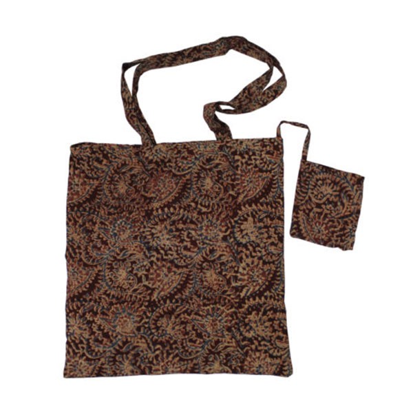ALTERNATIVA-BOLSA ALGODON KALAMKARI RAICES 40x40 Cm. INDIA