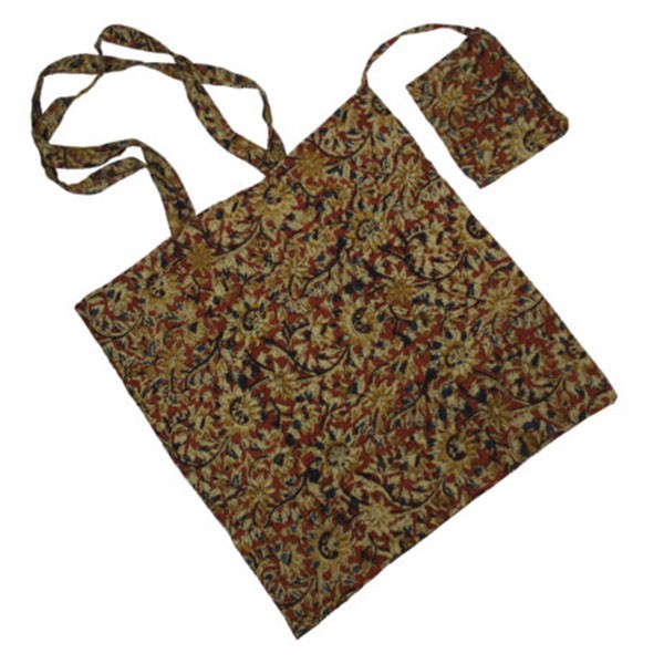 ALTERNATIVA-BOLSA ALGODON KALAMKARI LUZ 40x40 Cm. INDIA