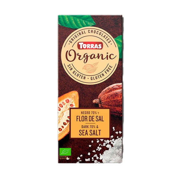 Chocolate negro 70% con flor de sal bio 100gr