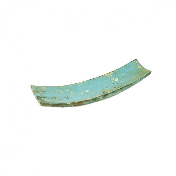 Porta inciensos madera azul vintage