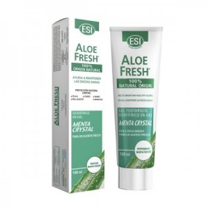 Dentífrico en gel Aloe Fresh contra las caries y el sarro.