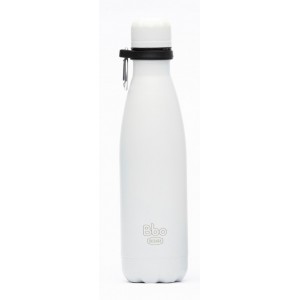 Botella termo acero inoxidable 500ml Blanco con mosquetón