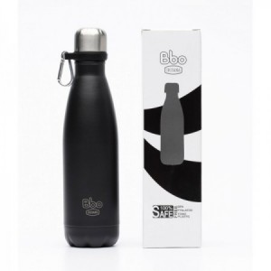 Botella termo acero inoxidable 500ml Negro con mosquetón