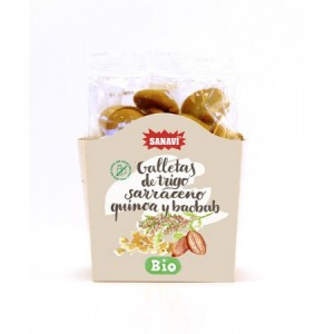 BIO  GALLETAS SARRACENO QUINOA Y BAOBAB 200 Grs.