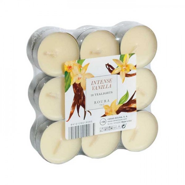 Pack 18 velas lamparilla aroma a Vainilla