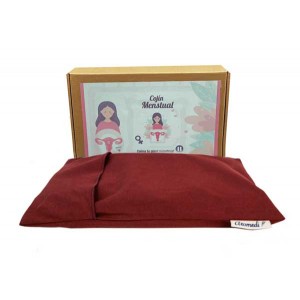 Cojín de semillas para el dolor menstrual color burdeos
