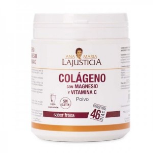 Colágeno marino con magnesio y vitamina C en polvo sabor fresa 350 g