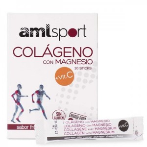 Colágeno con Magnesio y Vitamina C Amlsport 20 sticks