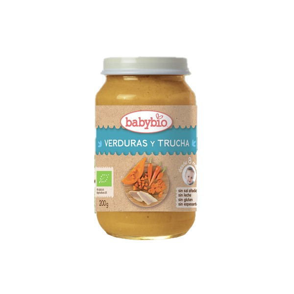 Potito de verduras y trucha 200g.