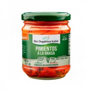 Pimientos a la brasa en aceite bio 190gr