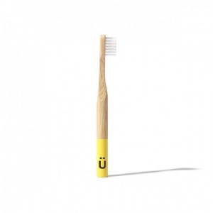 Cepillo dental infantil de bambú color amarillo