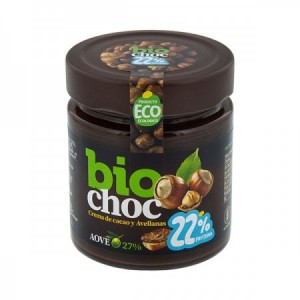 Biochoc crema de cacao con trozos de avellana 22% proteína
