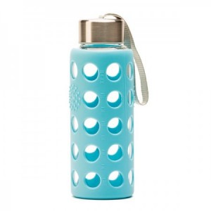 BOTELLA BOROSILICATO FUNDA SILICONA 300 Ml. - AZUL