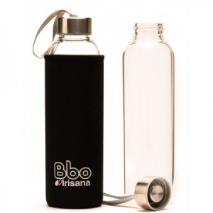 Botella de borosilicato con funda de neopreno negro 550ml