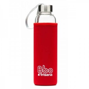 Botella de borosilicato con funda de neopreno rojo 550ml