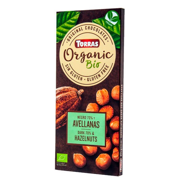 Chocolate negro con avellanas bio 100gr