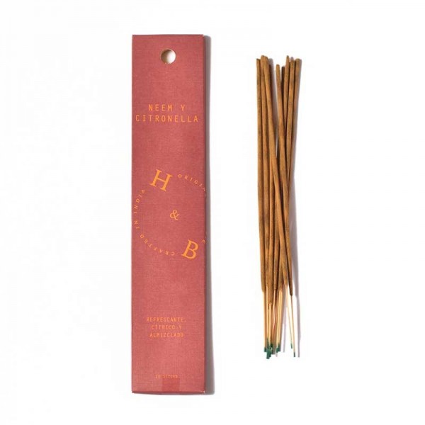 Incienso natural en varillas - Citronela y Neem antimosquitos