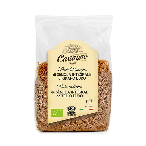 Fideos finos de trigo integral Bio 500gr.